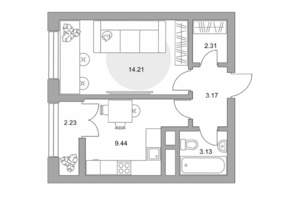 1-к квартира, вторичка, 34м2, 5/9 этаж