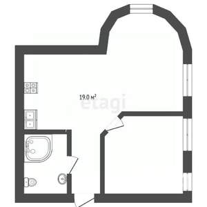 1-к квартира, вторичка, 40м2, 1/3 этаж