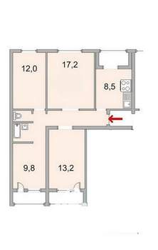 4-к квартира, вторичка, 73м2, 3/14 этаж