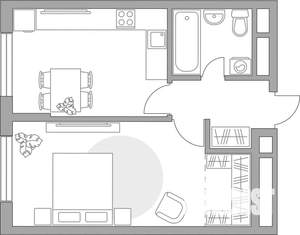 1-к квартира, вторичка, 37м2, 14/17 этаж