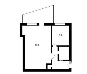 1-к квартира, вторичка, 34м2, 6/9 этаж