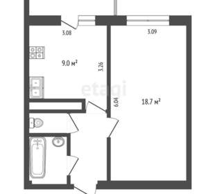 1-к квартира, вторичка, 37м2, 4/18 этаж