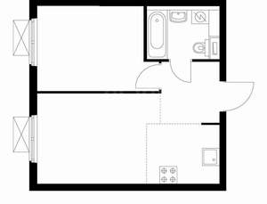 1-к квартира, вторичка, 42м2, 4/15 этаж