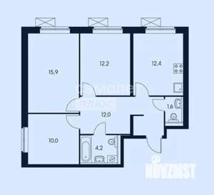 3-к квартира, вторичка, 68м2, 12/15 этаж