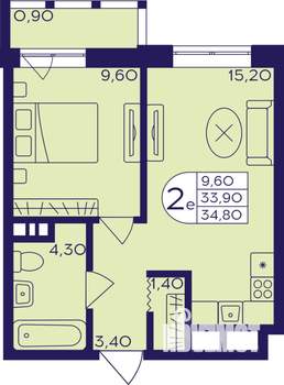 2-к квартира, вторичка, 35м2, 12/22 этаж