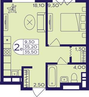 1-к квартира, вторичка, 36м2, 3/17 этаж