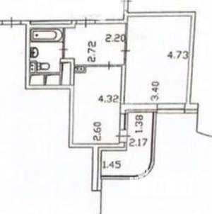 1-к квартира, вторичка, 43м2, 21/25 этаж
