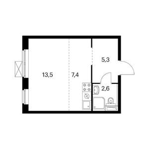 Студия квартира, вторичка, 29м2, 11/12 этаж