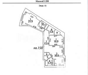 3-к квартира, вторичка, 112м2, 11/20 этаж