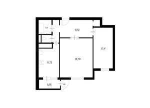 2-к квартира, вторичка, 63м2, 1/25 этаж