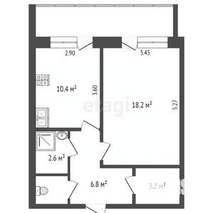 1-к квартира, вторичка, 50м2, 7/14 этаж