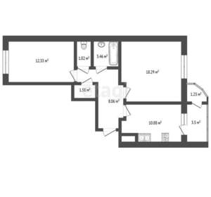 2-к квартира, вторичка, 60м2, 6/19 этаж