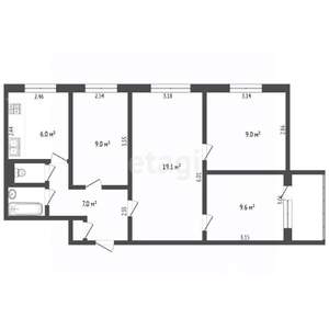 4-к квартира, вторичка, 64м2, 3/9 этаж
