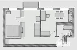 2-к квартира, вторичка, 56м2, 3/3 этаж