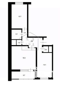 2-к квартира, вторичка, 58м2, 7/17 этаж