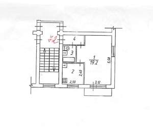 1-к квартира, вторичка, 31м2, 3/5 этаж