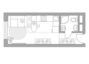 Студия квартира, вторичка, 19м2, 4/17 этаж