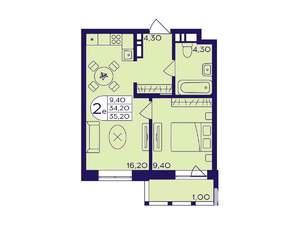 1-к квартира, вторичка, 35м2, 11/17 этаж