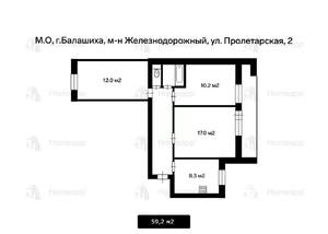 3-к квартира, вторичка, 59м2, 9/9 этаж