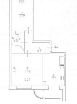 2-к квартира, вторичка, 53м2, 4/10 этаж