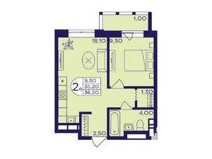 1-к квартира, вторичка, 36м2, 14/17 этаж