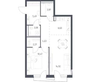 1-к квартира, вторичка, 49м2, 14/17 этаж