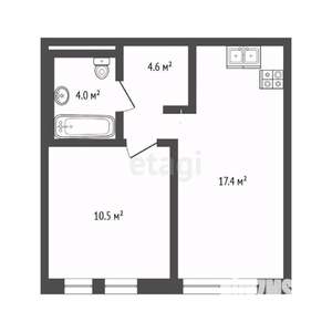 1-к квартира, вторичка, 36м2, 15/15 этаж