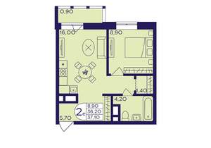 1-к квартира, вторичка, 37м2, 5/23 этаж