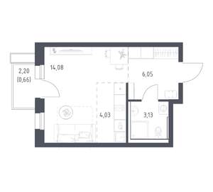 Студия квартира, вторичка, 28м2, 7/17 этаж