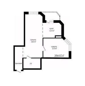 2-к квартира, вторичка, 63м2, 2/23 этаж