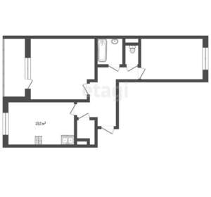 2-к квартира, вторичка, 58м2, 15/17 этаж