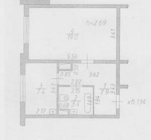 1-к квартира, вторичка, 38м2, 1/17 этаж
