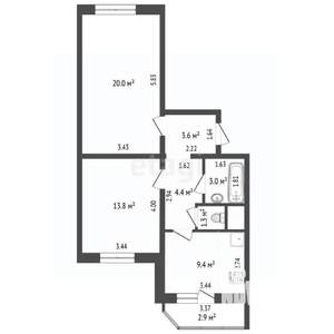 2-к квартира, вторичка, 56м2, 17/17 этаж