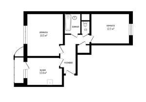 2-к квартира, вторичка, 55м2, 3/17 этаж
