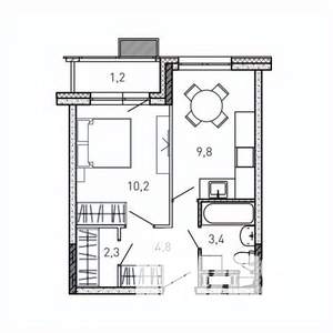 1-к квартира, вторичка, 32м2, 16/17 этаж