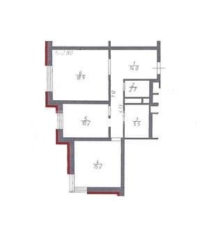 2-к квартира, вторичка, 67м2, 2/22 этаж