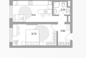 1-к квартира, вторичка, 33м2, 5/24 этаж