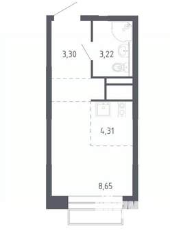 Студия квартира, вторичка, 20м2, 19/22 этаж