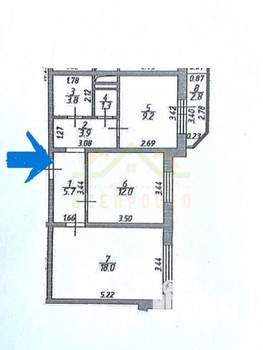 2-к квартира, вторичка, 54м2, 7/17 этаж