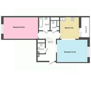2-к квартира, вторичка, 59м2, 8/22 этаж