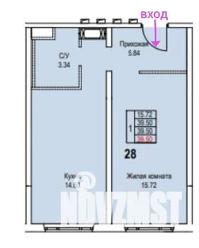 1-к квартира, вторичка, 40м2, 7/18 этаж