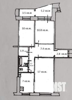 3-к квартира, вторичка, 63м2, 3/9 этаж