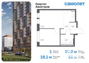 1-к квартира, вторичка, 36м2, 15/17 этаж