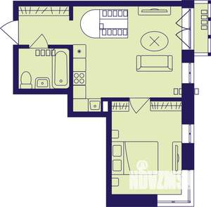 2-к квартира, строящийся дом, 35м2, 4/23 этаж