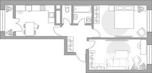 2-к квартира, строящийся дом, 53м2, 2/25 этаж