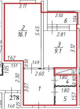 1-к квартира, вторичка, 37м2, 3/17 этаж