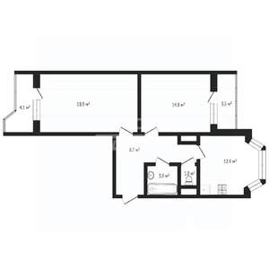 2-к квартира, вторичка, 60м2, 15/17 этаж