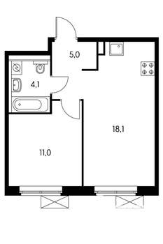 1-к квартира, вторичка, 38м2, 13/15 этаж