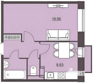 1-к квартира, вторичка, 33м2, 6/6 этаж