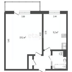 1-к квартира, вторичка, 33м2, 3/9 этаж